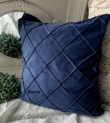 Kissen Bezug Hülle Jonny Samt Marine 50x50 cm Deko Landhaus Polyester Kissen Bezug Hülle Jonny Samt Marine 50x50 cm Deko Landhaus Polyester