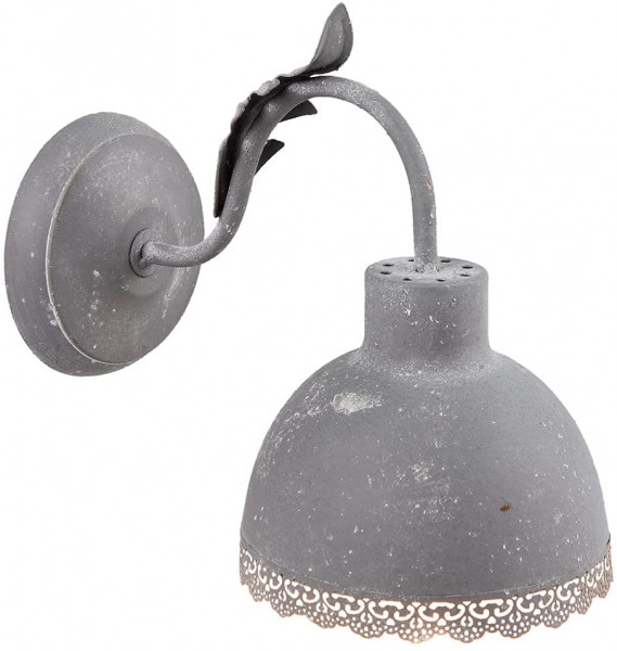 Wandlampe ELIAS Dunkel Grau Metall E27 Antik Finish Vintage Shabby