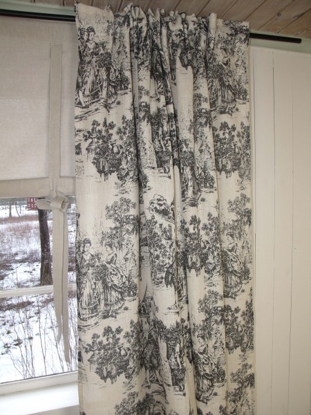 Vorhang Toile Schwarz Beige Gardine 140x240 2 Stück