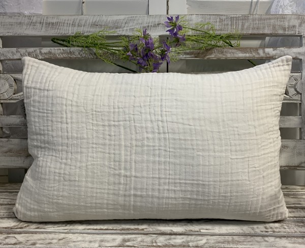 Kissenbezug Crinkle 40x60cm Offwhite Kissen Hülle Baumwollle
