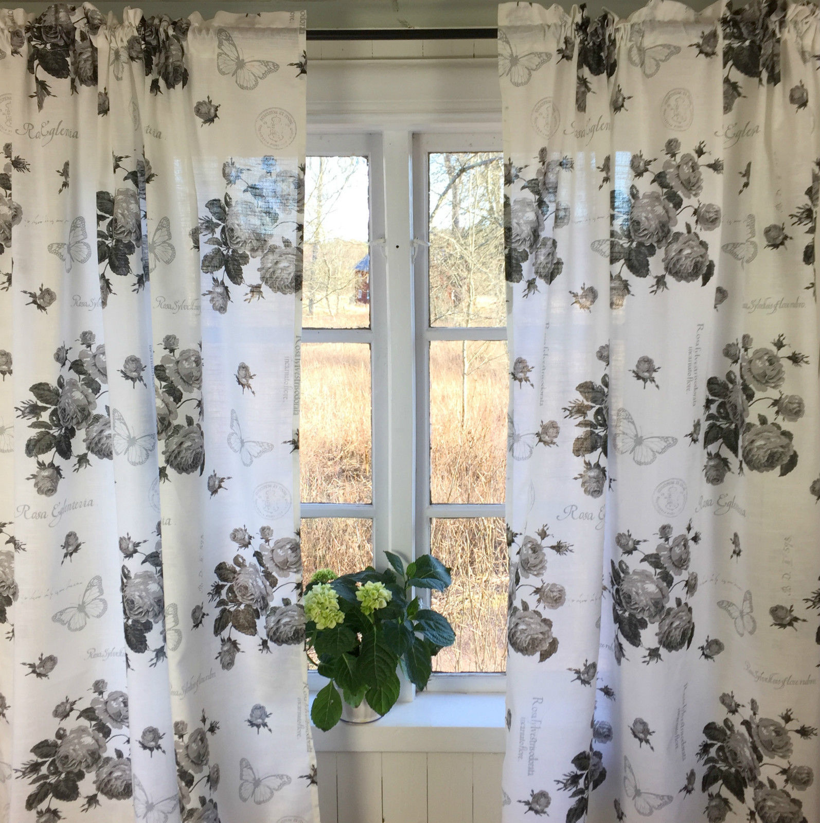 Vorhang ROSALIE Grau Deko Gardine 115x240 Cm 2 Stück