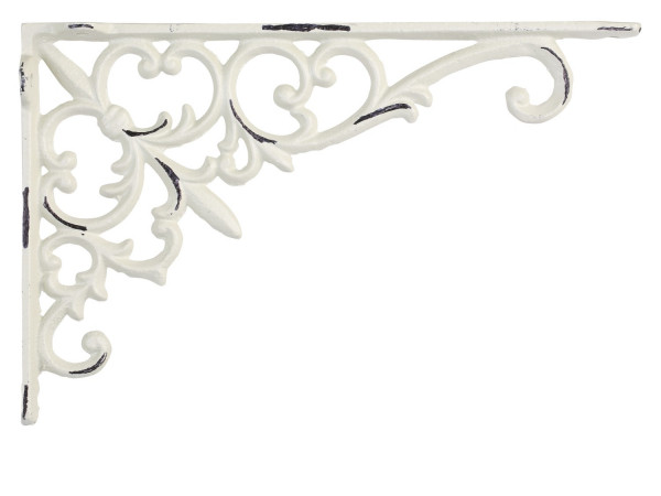 Regalträger Regalhallter Stütze Winkel Metall Antique Cream 23,5 x 15,5 x 3.5 cm Shabby Vintag