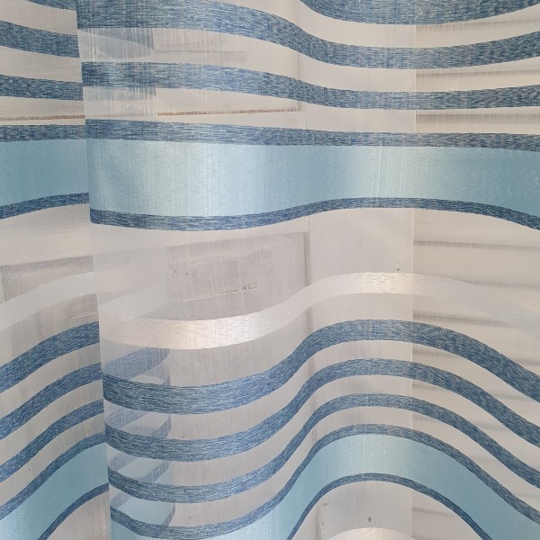 Vorhang MAXINE Blau Weiß 140x240 cm 2 Stück Ösen