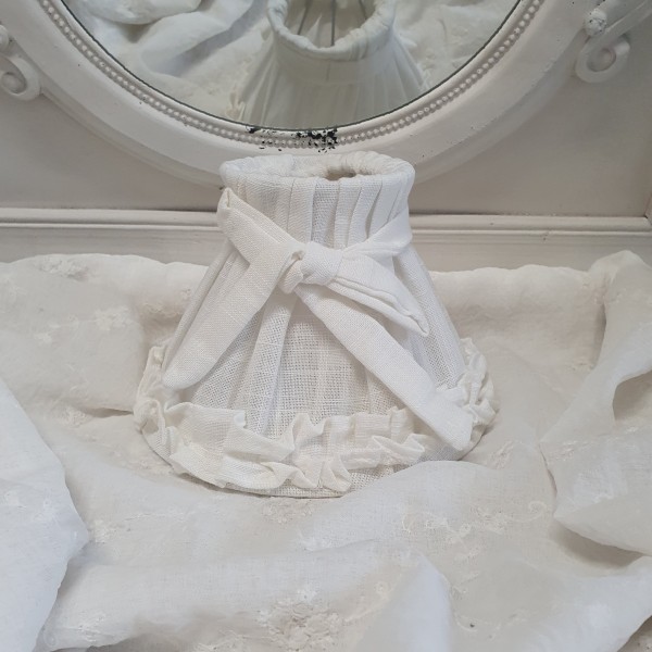 Lampenschirm Stoff WHITE 20 cm Weiß Offwhite E27