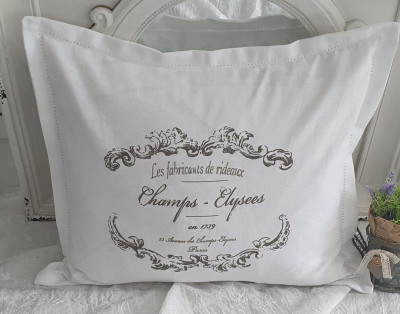 B-Ware Kissen Bezug Hülle ELEGANCE weiß Shabby Vintage 50x60 cm Baumwolle Landhaus- B-Ware Kissen Bezug Hülle ELEGANCE weiß Shabby Vintage 50x60 cm Baumwolle Landhaus-