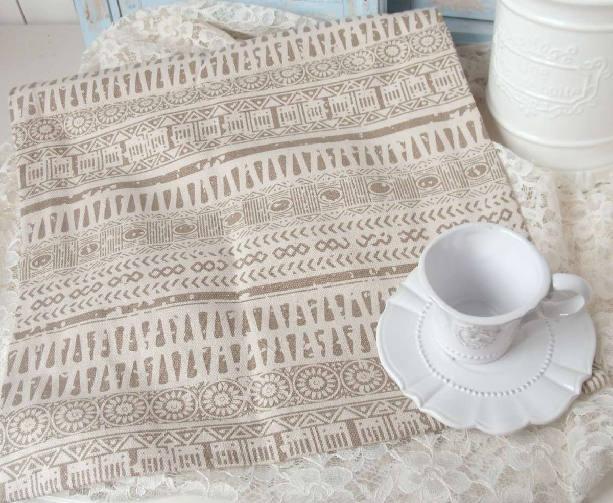 Tischset Platzset INKA Sand Natur 35x45 cm 2 Stück Landhaus Loft Shabby