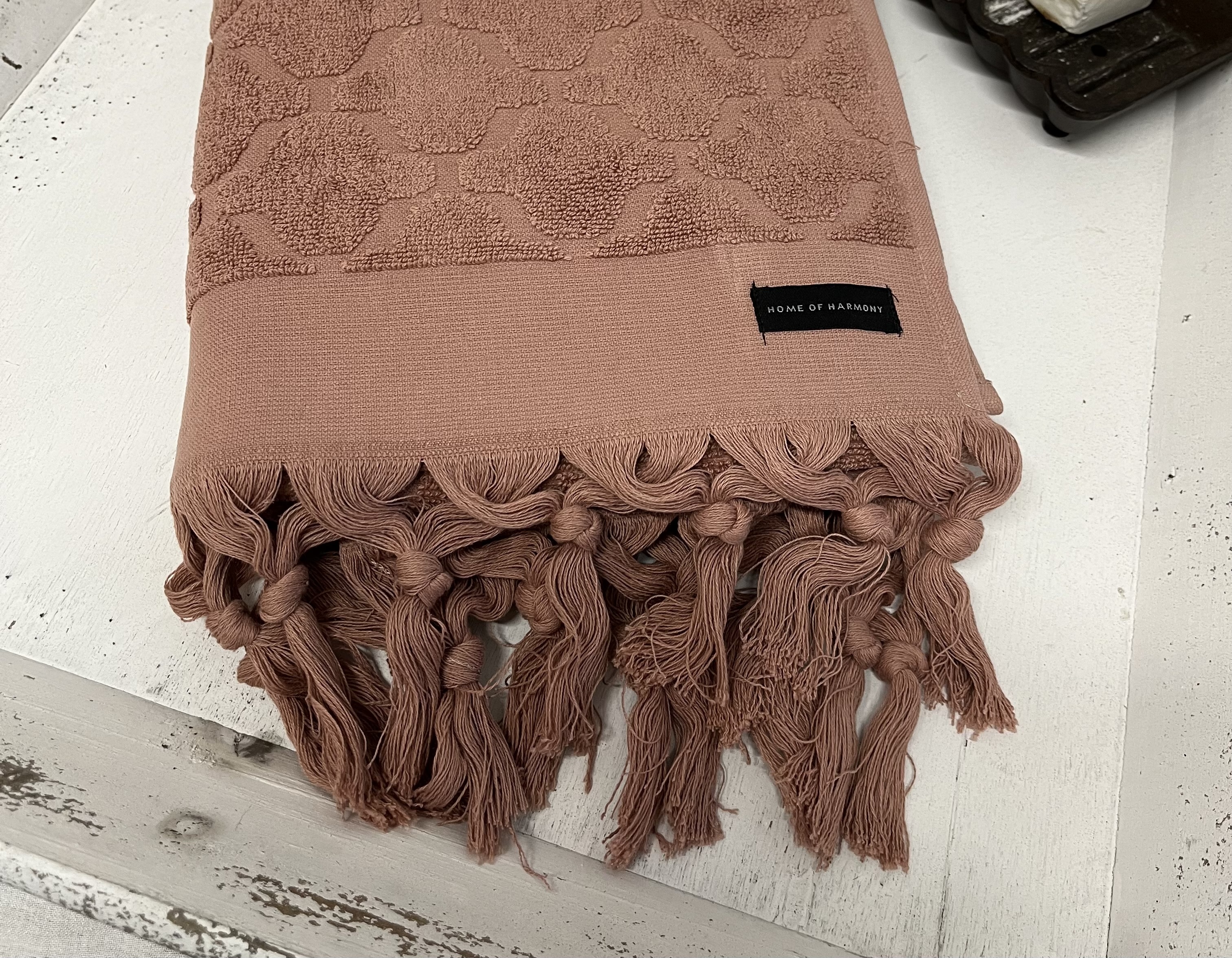 Bad Größen DINA Fransen Handtücher | Frottee Dunkel alle cm | Landhausstil Rosa Handtuch 50x70 - Zauberhafter Handtuch |