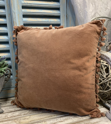 B-Ware Kissen Bezug Hülle FANNY Rosa 45 x 45 cm Samt Troddeln Baumwolle Landhaus B-Ware Kissen Bezug Hülle FANNY Rosa 45 x 45 cm Samt Troddeln Baumwolle Landhaus