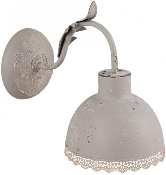 Wandlampe ELIAS GRAU Metall E27 Antik Finish Vintage Shabby