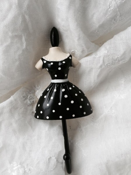 Wandhaken ROCKABILLY schwarz 10x5x3cm Deko Schmuck Garderobe Handtuch