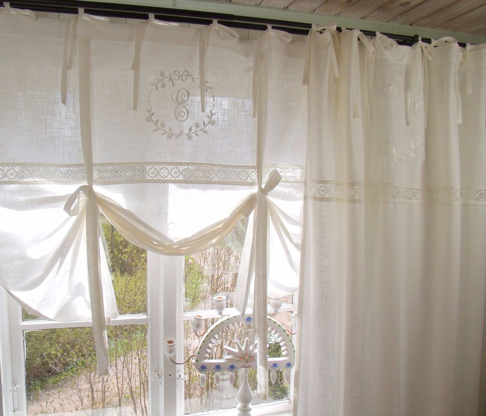 Raff Gardine AMARYLLIS Rollo 140x120 LillaBelle Vintage Landhaus Shabby Curtain 