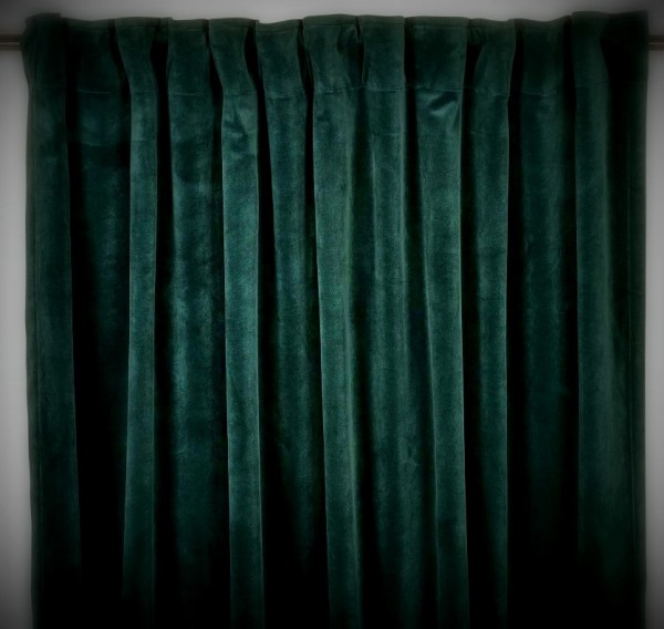 MYRU Samtvorhänge Dunkelgrün – 2-teilig, Blickdicht & Verdunkelnd (137x213 Cm), Mit Ösen