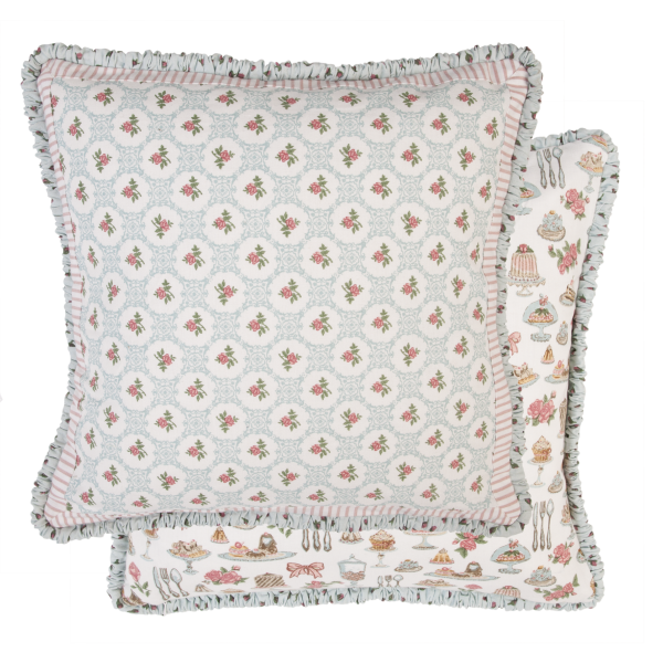 Kissenbezug PRALINE 40x40 cm Pastell türkis-blau-rose Baumwolle