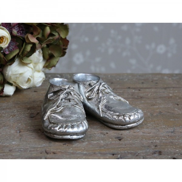 Deko Schuhe silber TOULON Vintage Schuhe Weihnachts