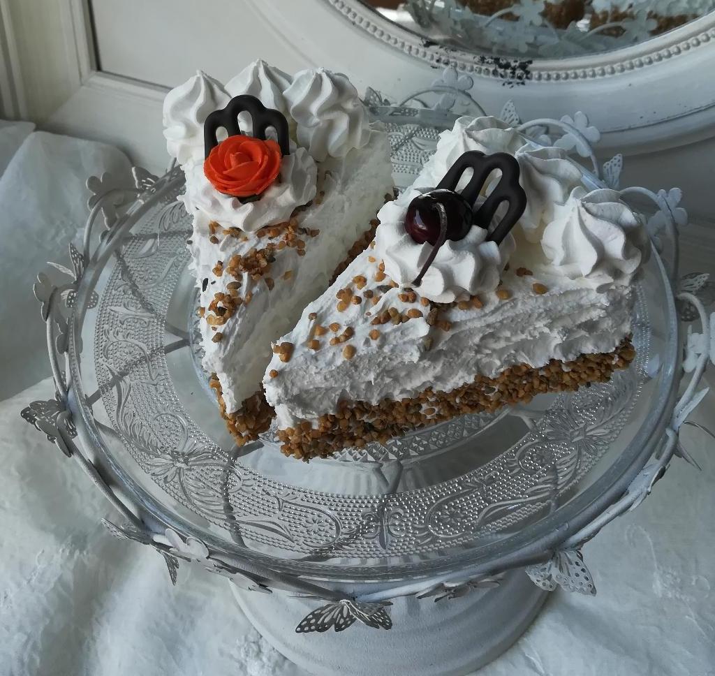 Deko Tortenstücke 2 Stück Cup Cake Torte Landhaus Rose Kirsche