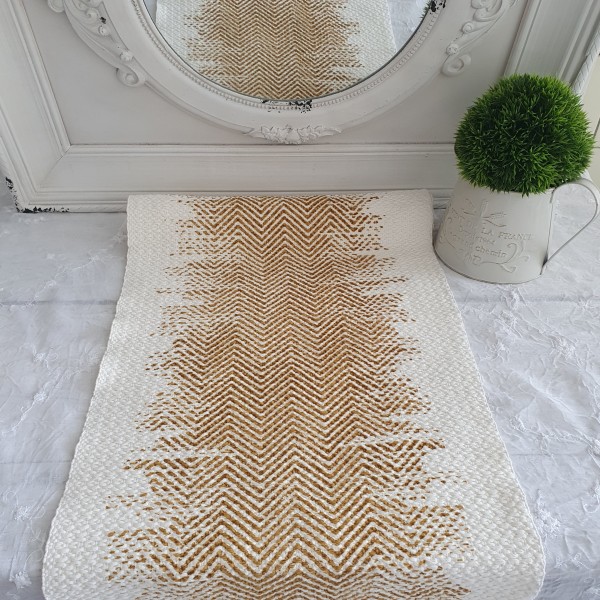 Tischläufer TARY 40x140 Offwhite Gold Animal Print Landhaus