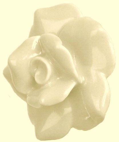 Schrankknopf ROSE CREME 4,5x4,5x7 cm Türknopf Porzellanknopf Möbelknopf Vintage
