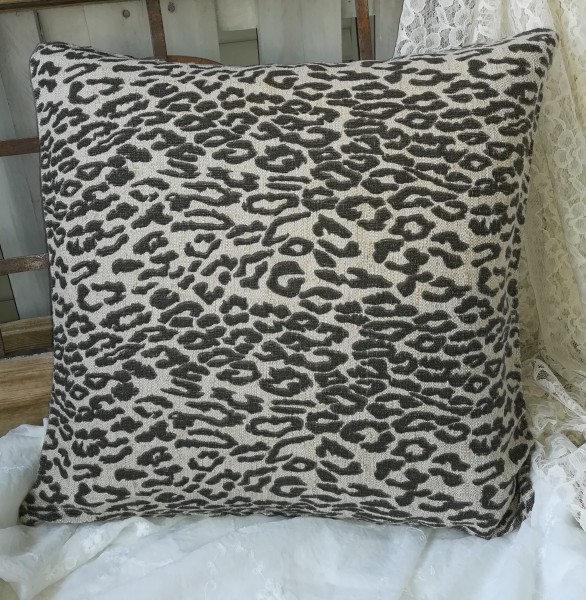 Kissen Bezug Hülle PANTHER 50 x 50 beige braun schwarz Animal Print