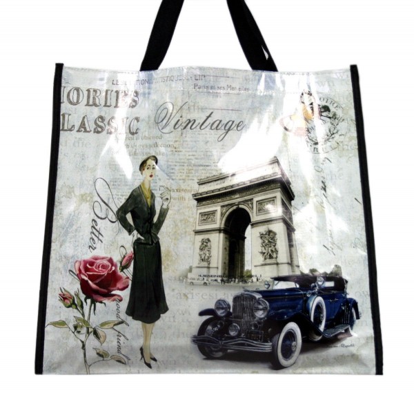 Shopper Kunststof Dame Oldtimer Rose