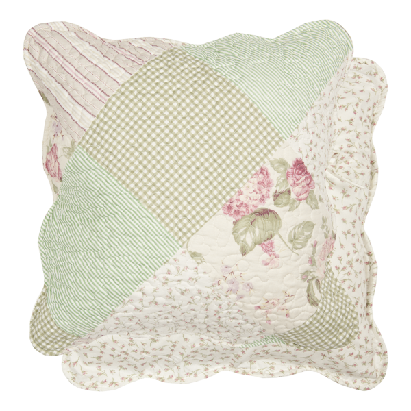 Kissenbezug LILIA 50x50cm Creme Grün Rosa Polyester